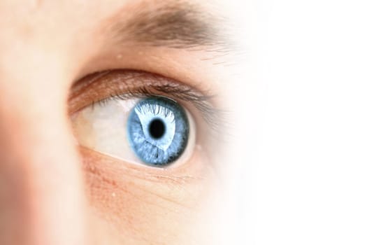 The blue eye looks very colourful and bright