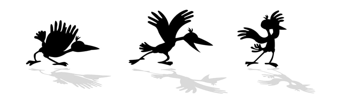 vector silhouette funny ravens