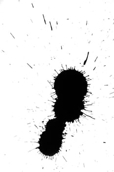 black grunge ink splash on white paper
