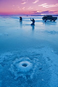 Ice Fishing Sand Bar Milton, Verrmont