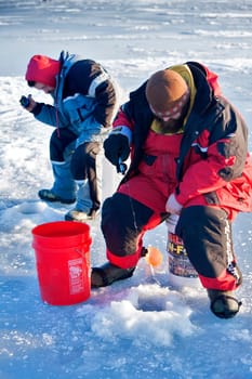 Ice Fishing Sand Bar Milton, Verrmont