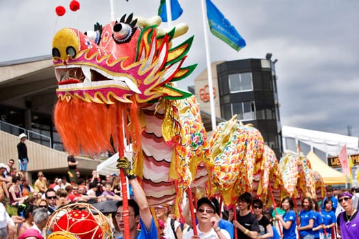 Dragon Boat Festival on the Olympic Basin in Montreal Canada.