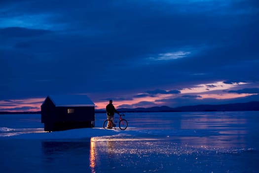 Ice Fishing Lake Champlain, South Hero, Vermont