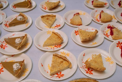 Pies for sale at a Bakersfield Vermont town meetings.  Vermont still holds the old fashioned, and, disappearing,  town meeting wheree the towns people meet in the first tuesday after the first monday to discuss town government.