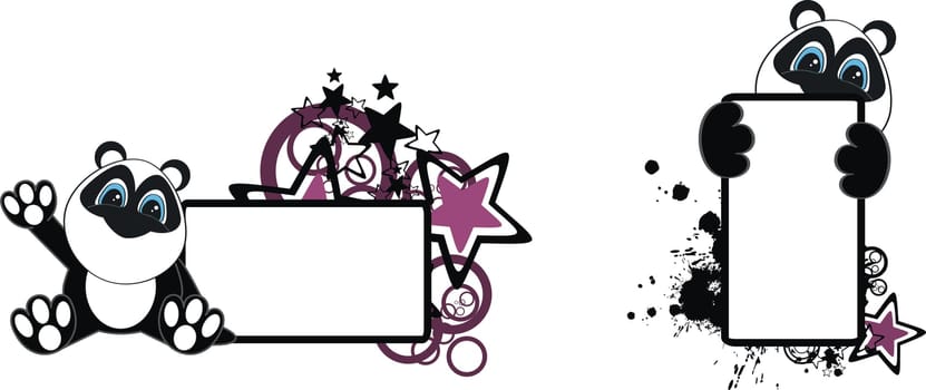 panda baby cartoon in vector format very easy to edit
