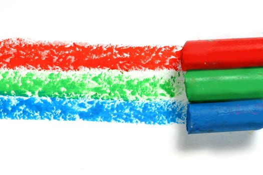 rgb paint hand art on white paper