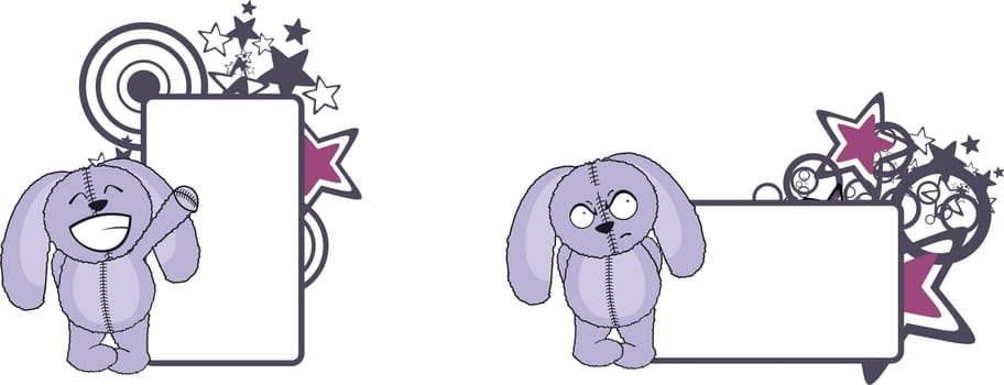 bunny plush cartoon copyspace in vector format very easy to edit