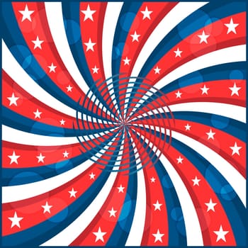 American flag background with stars and swirly stripes symbolizing 4th july independence day