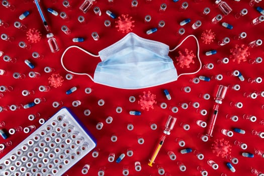 Medical mask for protection against corona virus, SARS pandemic background