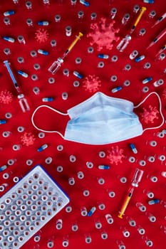 Medical mask for protection against corona virus, SARS pandemic background