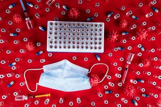 Mask and corona virus protection isolated, pandemic background
