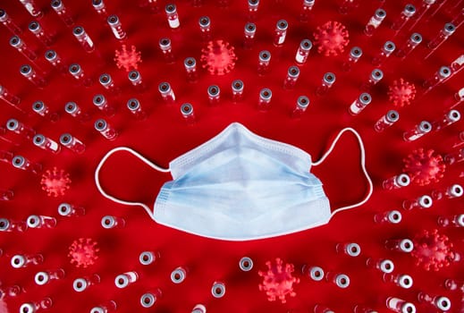 Medical mask for protection against corona virus, SARS pandemic background