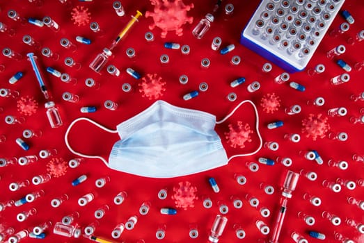Medical mask for protection against corona virus, SARS pandemic background
