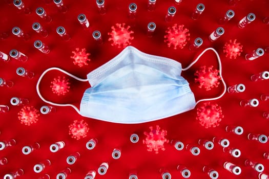 Medical mask for protection against corona virus, SARS pandemic background