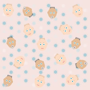 smile babies with pacifier greeting background wallpaper
