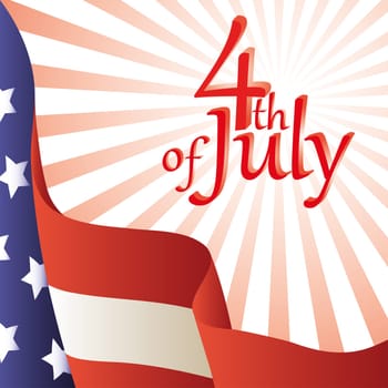 Vector illustration - Happy 4th of July. American flag. Background.
