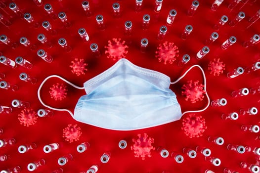 Mask and corona virus protection isolated, pandemic background