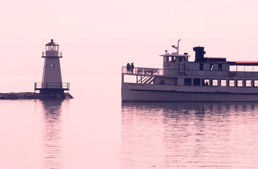 Burlington Lighthouse, Lake Champlain, VT,  Next largest lake after the Great Lakes.  Between the Adirondacks and the Green Mountains of Vermont. Northern Lights Ferry.