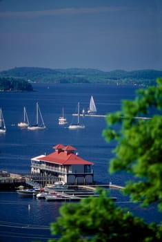 Burlington Boathouse on Lake Champlain, Vermont.