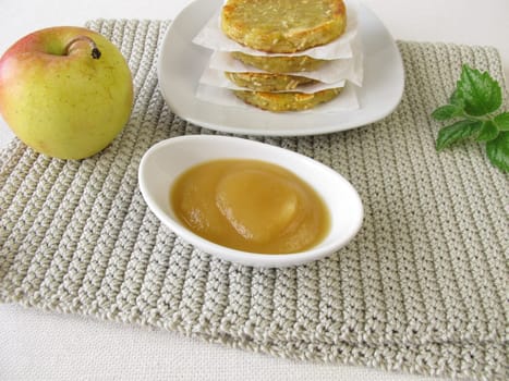 Potato cake with apple sauce