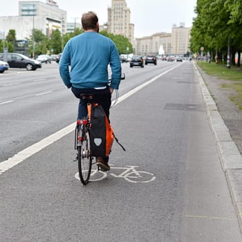 Cyclists in downtown Berlin
