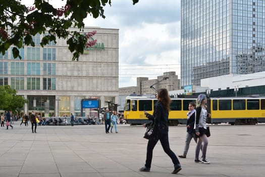 People at Alexanderplatz in Berlin