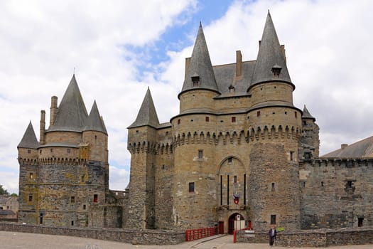 The medieval castle in Vitré at the entrance to Brittany