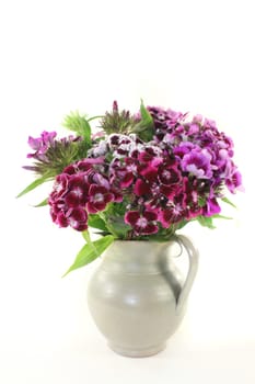 a Bouquet bearded cloves against a bright background