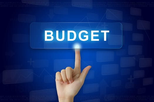 hand press on budget button on virtual screen