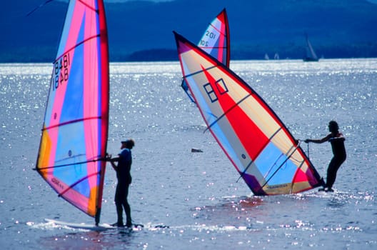 Surfboarding Lake Champlain, VT.