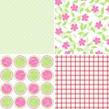 Scrapbook patterns for design, vector illustration