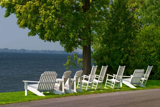 Adirondack Chairs in Isle LaMotte, VT.  Lake Champlain Islands
