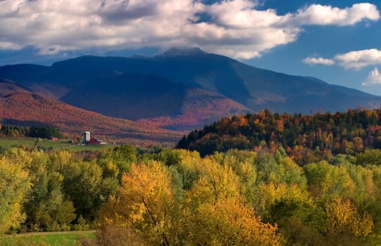 Mt. Mansifield from Pleasant Valley in Cambridge Vermont.
