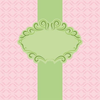 Template frame design for greeting card . Background - seamless pattern.