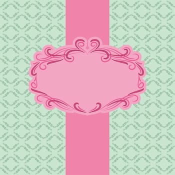Template frame design for greeting card . Background - seamless pattern.