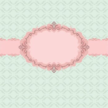 Template frame design for greeting card . Background - seamless pattern.