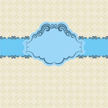 Template frame design for greeting card . Background - seamless pattern.