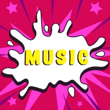 Conceptual display Music, Word Written on vocal or instrumental sounds in such way to produce beauty form