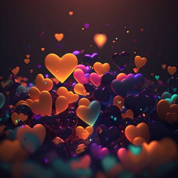 Heartfelt Hues, A Vibrant and Colorful Hearts Background, generative ai