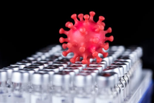 Virus cells, epidemic coronavirus background