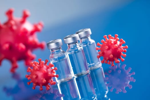 Ampoules with covid 19 vaccine