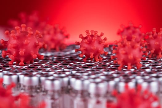 Virus cells in infected, Pandemic medical health