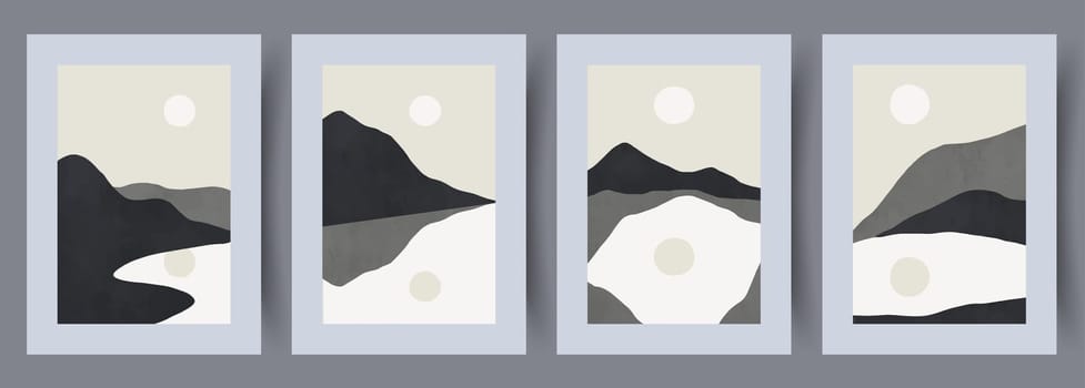 Abstract figures aesthetic shapes wall art print. Printable minimal abstract poster. Wall artwork for interior design. Contemporary decorative background.
