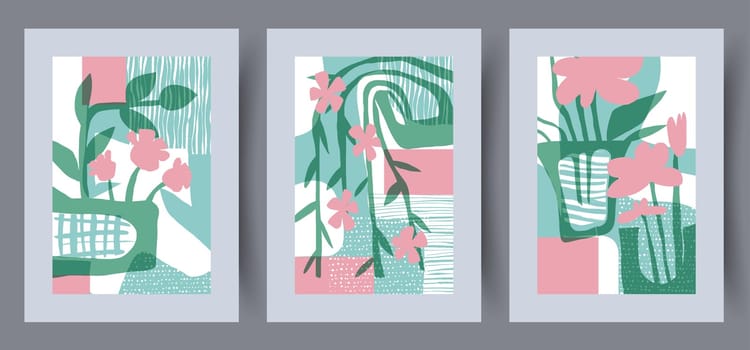 Abstract figures aesthetic shapes wall art print. Printable minimal abstract poster. Wall artwork for interior design. Contemporary decorative background.