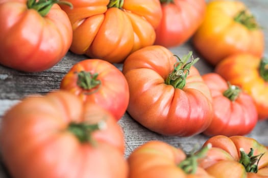 Vegetables, Tomatoes,  on desk in garden
