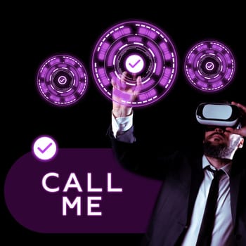 Text sign showing Call Me, Business approach Asking for communication by telephone to talk about something