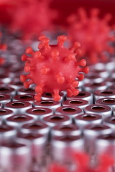 Virus cells, epidemic coronavirus background