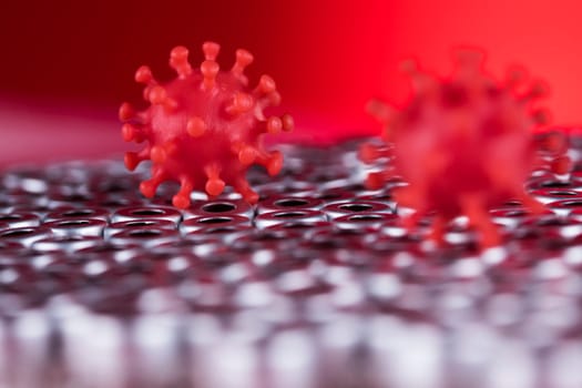 Virus cells in infected, Pandemic medical health