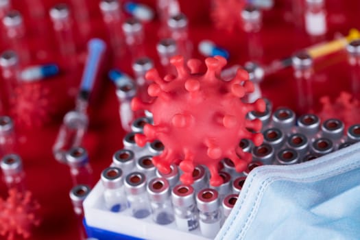 Medical mask for protection against corona virus, SARS pandemic background