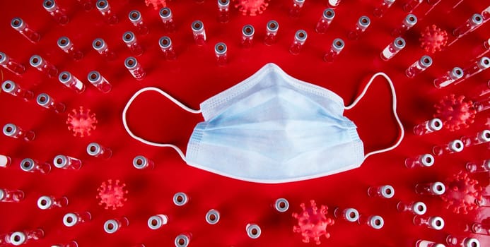 Mask and corona virus protection isolated, pandemic background
